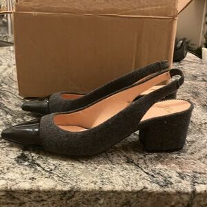 J. Crew block heel flannel pump - NEVER WORN